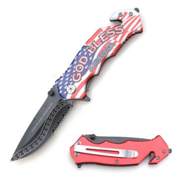 "United We Stand Divided We Fall"God Bless AmericaTactical Folder